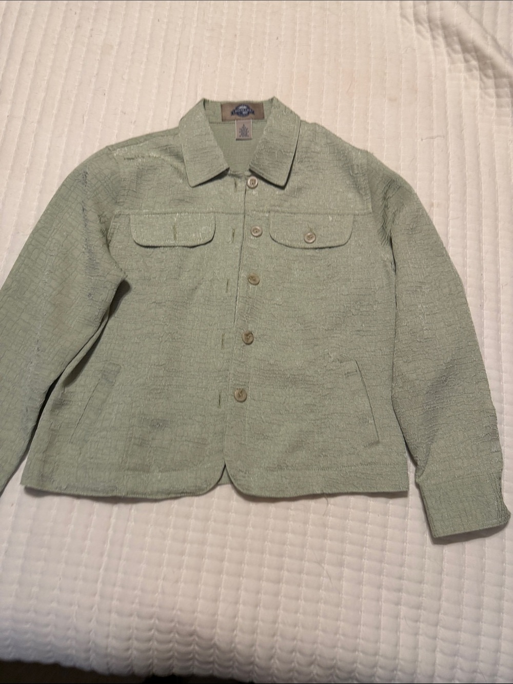 Button-Front Light Sage Jacket – Women’s Casual Coat